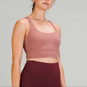 Lululemon energy longline ribbed sports bra in Spiced chai, size 4